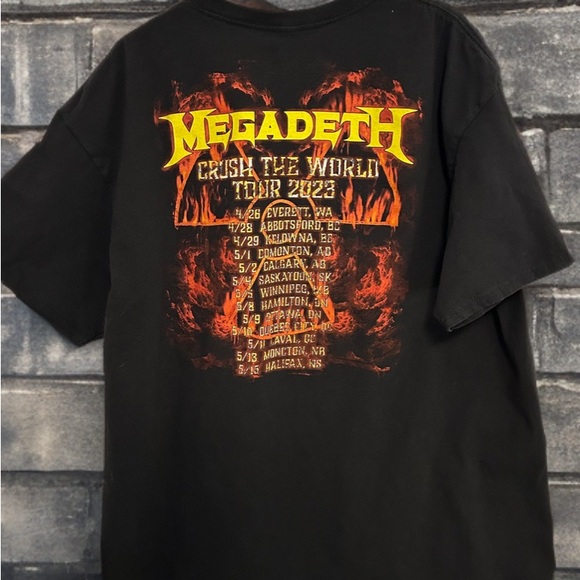 Megadeth Tour T-Shirt 2023. Men’s size XL. With Cities and Dates. Concert. Rock - Picture 3 of 5